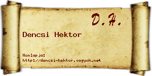 Dencsi Hektor névjegykártya